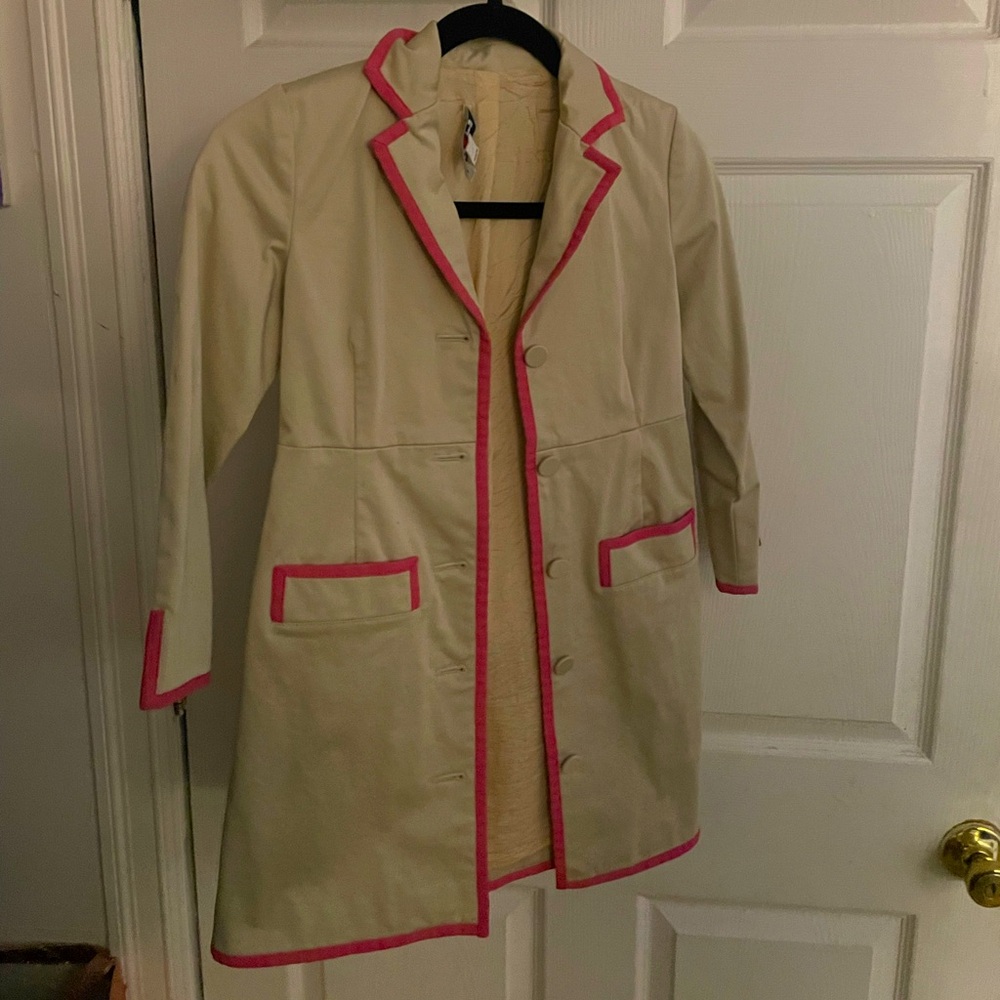Kid Girl Trench Coat Brooks Brothers| Beige and Pink